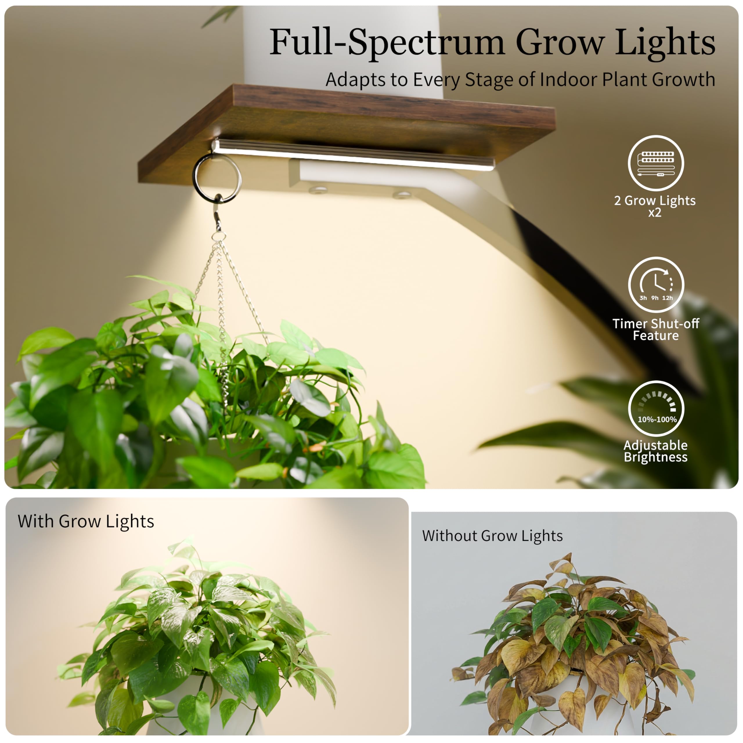 Amazon.co.jp: 屋内植物用グローライト付き植物スタンド、47インチ 2